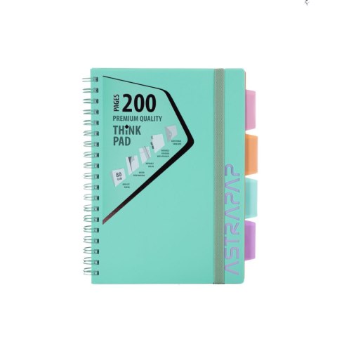 Kołozeszyt (kołonotatnik) B5 pastel 200k. 80g krata Astrapap (107023002)