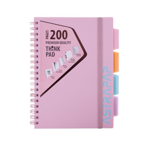 Kołozeszyt (kołonotatnik) B5 pastel 200k. 80g krata Astrapap (107023002)