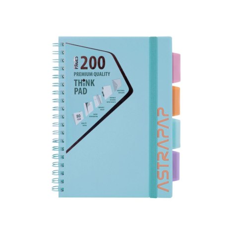 Kołozeszyt (kołonotatnik) B5 pastel 200k. 80g krata Astrapap (107023002)