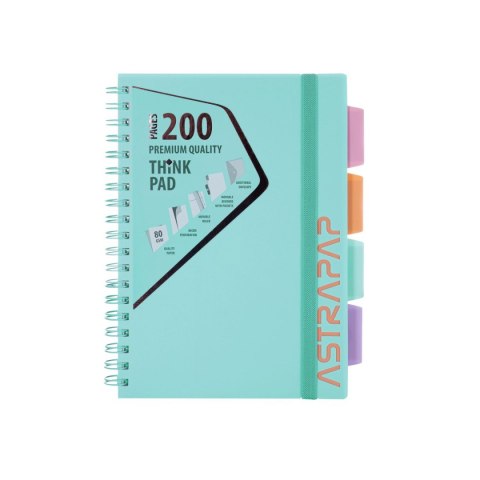 Kołozeszyt (kołonotatnik) B5 pastel 200k. 80g krata Astrapap (107023002)