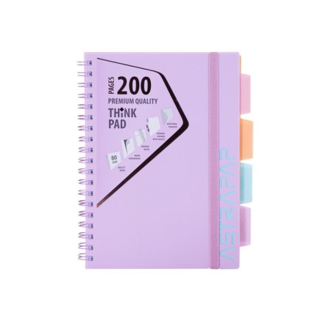 Kołozeszyt (kołonotatnik) B5 pastel 200k. 80g krata Astrapap (107023002)