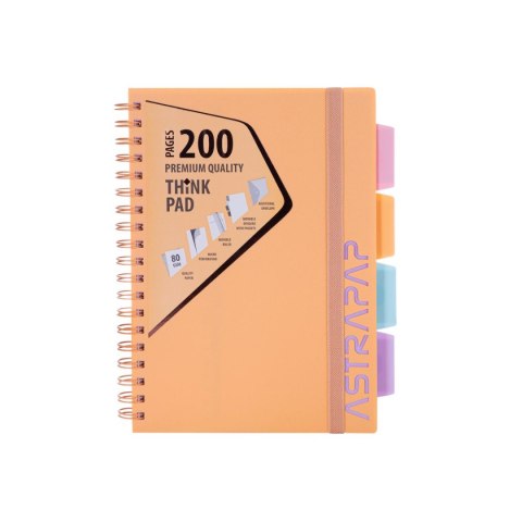 Kołozeszyt (kołonotatnik) B5 pastel 200k. 80g krata Astrapap (107023002)