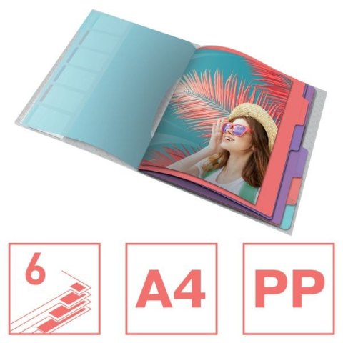 Teczka z przegródkami Colour Breeze segregująca A4 kolor: niebieski 6 przegródek Esselte (626255)