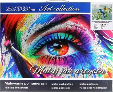 Zestaw kreatywny Malowanie po numerach 40x50cm Ptaki Flamingo Line (FLG019-01)