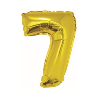 Balon foliowy cyfra 7 złoty 35 cm Godan (FG-C35Z7)