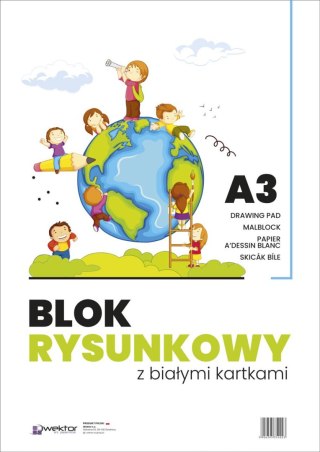 Blok rysunkowy A3 biały 80g 20k [mm:] 297x420 Wektor