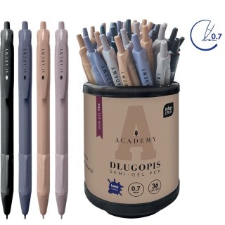 Długopis żelowy ACADEMY z gripem 5902277346810 wkład niebieski 0,7mm Noster (36 szt)