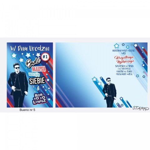 Kartka składana B6 Bueno Urodzinowy dla chłopaka Ev-corp (STKB-05)