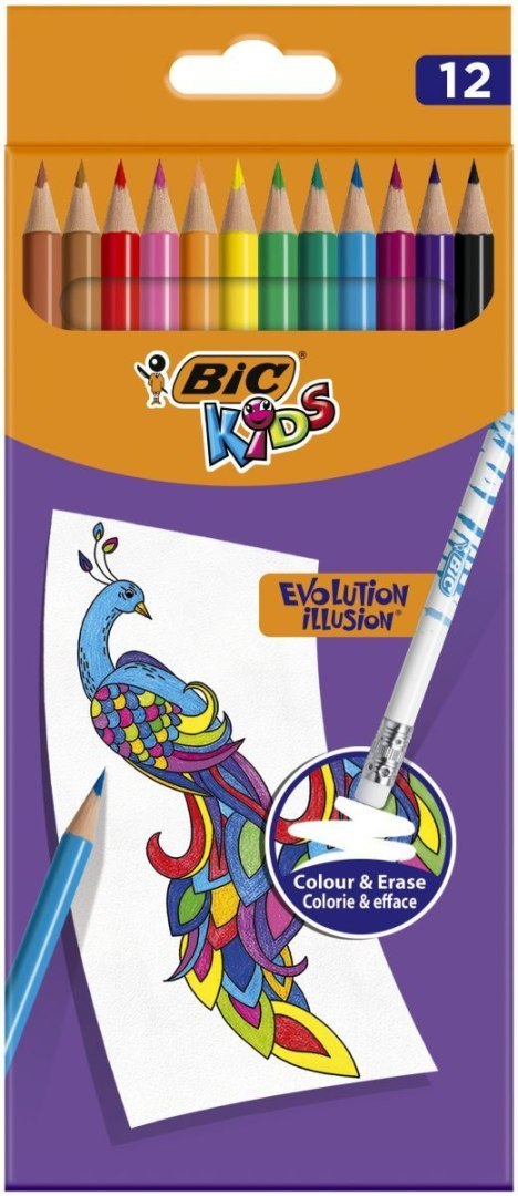 Kredki ołówkowe ILLUSION 12 kol. Bic Kids (989683)