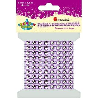 Taśma ozdobna Craft-Fun Series z kryształkami 4x1,5 [mm x m] fioletowa Titanum (0,6x150cm)