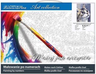 Zestaw kreatywny Malowanie po numerach 30x40cm Kot Flamingo Line (FC220)