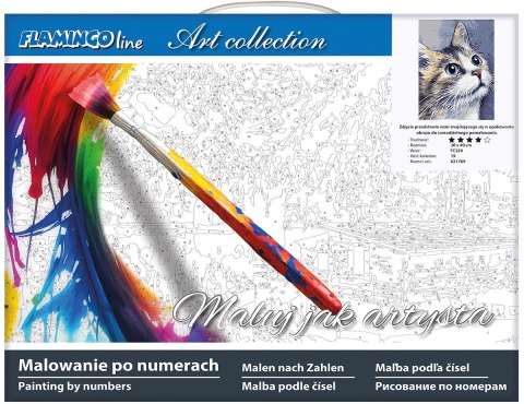 Zestaw kreatywny Malowanie po numerach 30x40cm Kot Flamingo Line (FC220)
