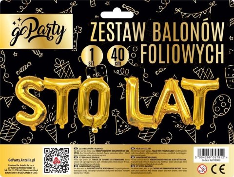 Balon foliowy zestaw balonów Sto Lat złoty Antella