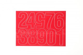 Cyfry samoprzylepne czerwone Farro