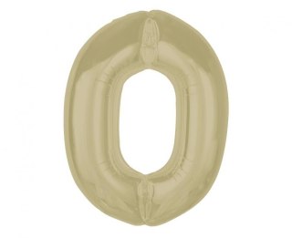 Balon foliowy Smart cyfra 0, matowa latte, 92 cm Godan (CH-S9L0)