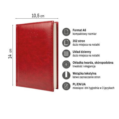 Kalendarz książkowy (terminarz) FIGARO A6 Press (DZIENNY)