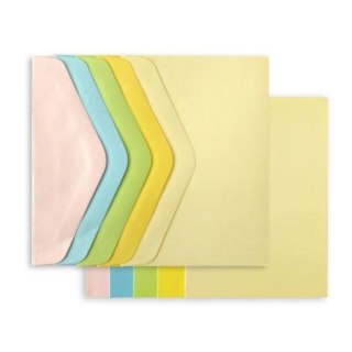 Kartka składana C6 Baza do kartek karnet i koperta, gładki pastelowy mix 5szt. [mm:] 114x162 Argo (283108)