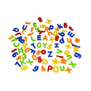 Klocki magnetyczne Literki Cyferki Magnetyczne w Słoiku Alfabet 78 Elementów Lean (919)