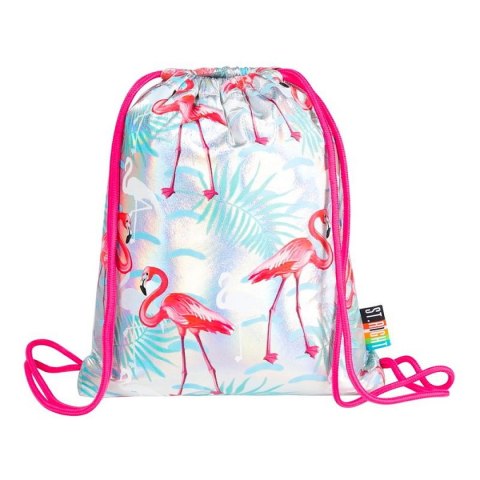 Plecak (worek) na sznurkach Stright HOLO FLAMINGOS St.Right (SO-11)
