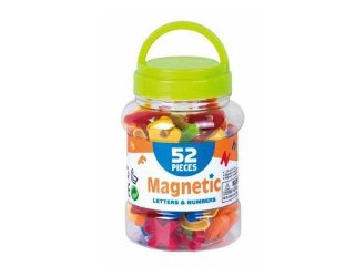 Klocki magnetyczne literki i cyferki 52el. w słoiku Bigtoys (BLIM3020)