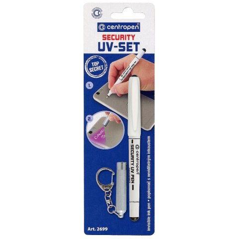 Marker specjalistyczny UV-pen + lampka wkład biały 0,6-1,0mm okrągła końcówka Centropen (2699)