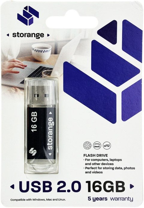 Pendrive black 16GB Storange (STORANPEN16GBBK2.0)