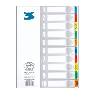 Przekładka numeryczna laminowana A4 1-10 Tres