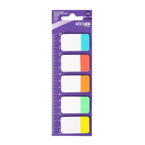 Zakładki indeksujące 20x45mm 5 KOL 5905658810673 Strigo (SSN039)