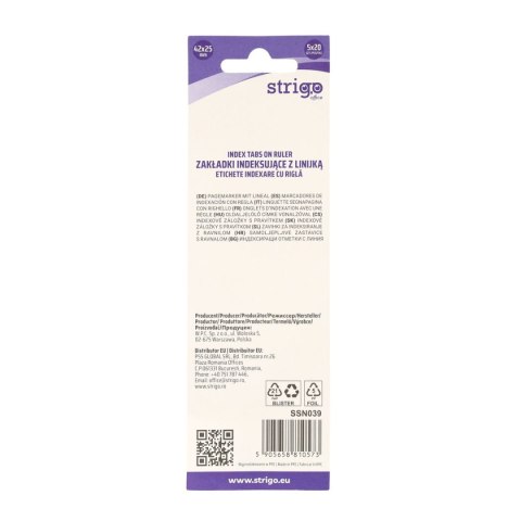Zakładki indeksujące 20x45mm 5 KOL 5905658810673 Strigo (SSN039)