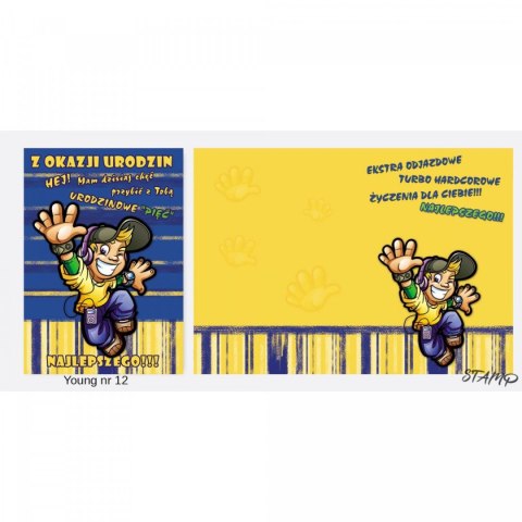 Kartka składana B6 Young Urodzinowy dla chłopaka Ev-corp (STKY-012)