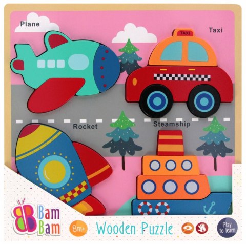 Układanka drewniana pojazdy Bam Bam (541642)