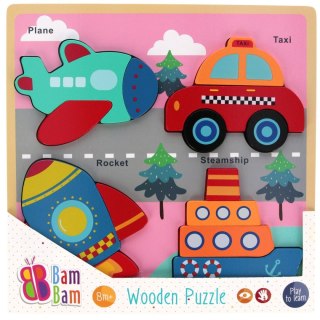 Układanka drewniana pojazdy Bam Bam (541642)