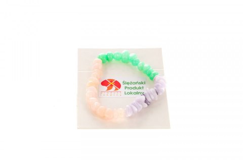 Bransoletka bransoletka jadeit górski bryłka mix groszek róż lawenda 6x10mm Mol