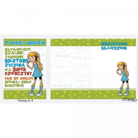 Kartka składana B6 Young Urodzinowy dla dziewczyny Ev-corp (STKY-004)