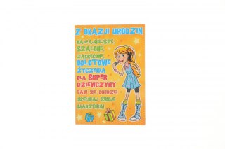 Kartka składana B6 Young Urodzinowy dla dziewczyny Ev-corp (STKY-004)