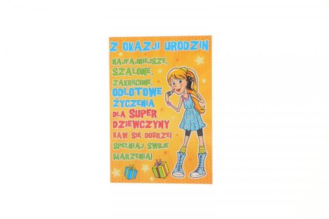 Kartka składana B6 Young Urodzinowy dla dziewczyny Ev-corp (STKY-004)