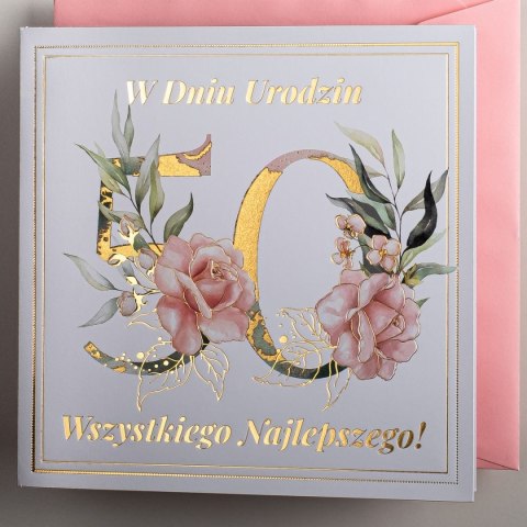 Kartka składana C6 urodzinowy Art Nuvo (5902973359565)