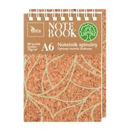 Kołozeszyt (kołonotatnik) A6 A6/80K oprawa korkowa 5903242103421 80k. 70g Tetis (KB050-KA6)
