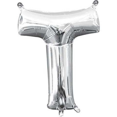Balon foliowy mini litera t srebrna Amscan (3305001)