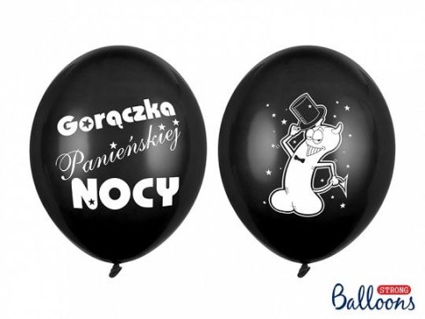 Balon gumowy Gorączka Panieńskiej Nocy czarny 300mm Partydeco (SB14P-241-010-6)