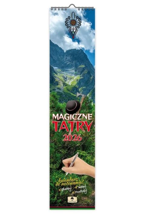 Kalendarz ścienny PASKOWY WĄSKI MAGICZNE TATRY 106mm x 470mm Pan Kalendarzyk (KPW V.4)