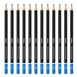 Ołówki techniczne Art Flamingo Line 8B-2H 12szt. pudełko metalowe