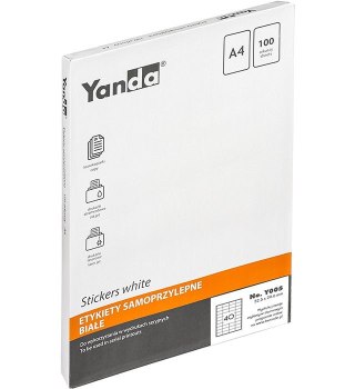 Etykieta samoprzylepna A4 Y005 biała [mm:] 52,5x29,6 Yanda (150-1482)