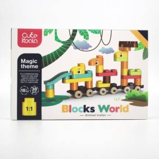 Klocki plastikowe dla malucha, zwierzęta 38 elementów Icom (7162949)