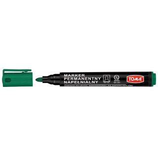 Marker permanentny wkład zielony 1,0-5,0mm okrągła końcówka Toma