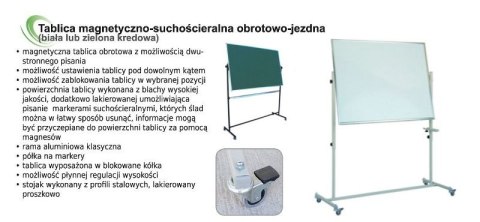 Tablica suchościeralna obrotowo-jezdna [mm:] 1000x1500 Wielkor
