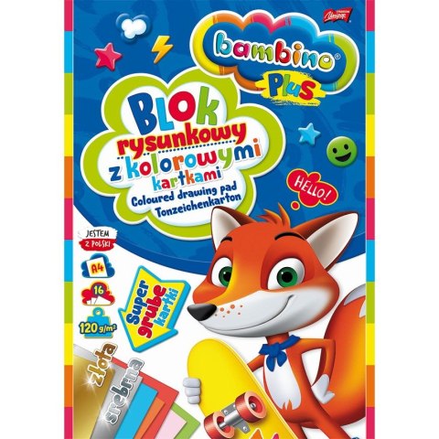 Blok rysunkowy Bambino A4 kolorowy 100g 16k [mm:] 210x297 Unipap