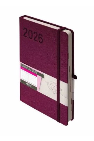Kalendarz książkowy (terminarz) 2026 RUBI terminarz A5 Antra (bordowy)