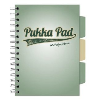 Kołozeszyt (kołonotatnik) A5 SAGE zielony A5 100 kartek A5 100k. krata Pukka (3114)