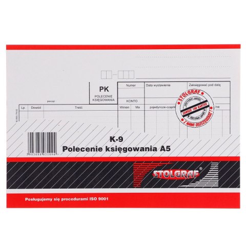 Druk samokopiujący A5 polecenie księgowania A5 100k. Stolgraf (K9)
